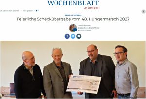 Mehr über den Artikel erfahren BriMel unterwegs – Feierliche Scheckübergabe vom 48. Hungermarsch 2023BriMel unterwegs –